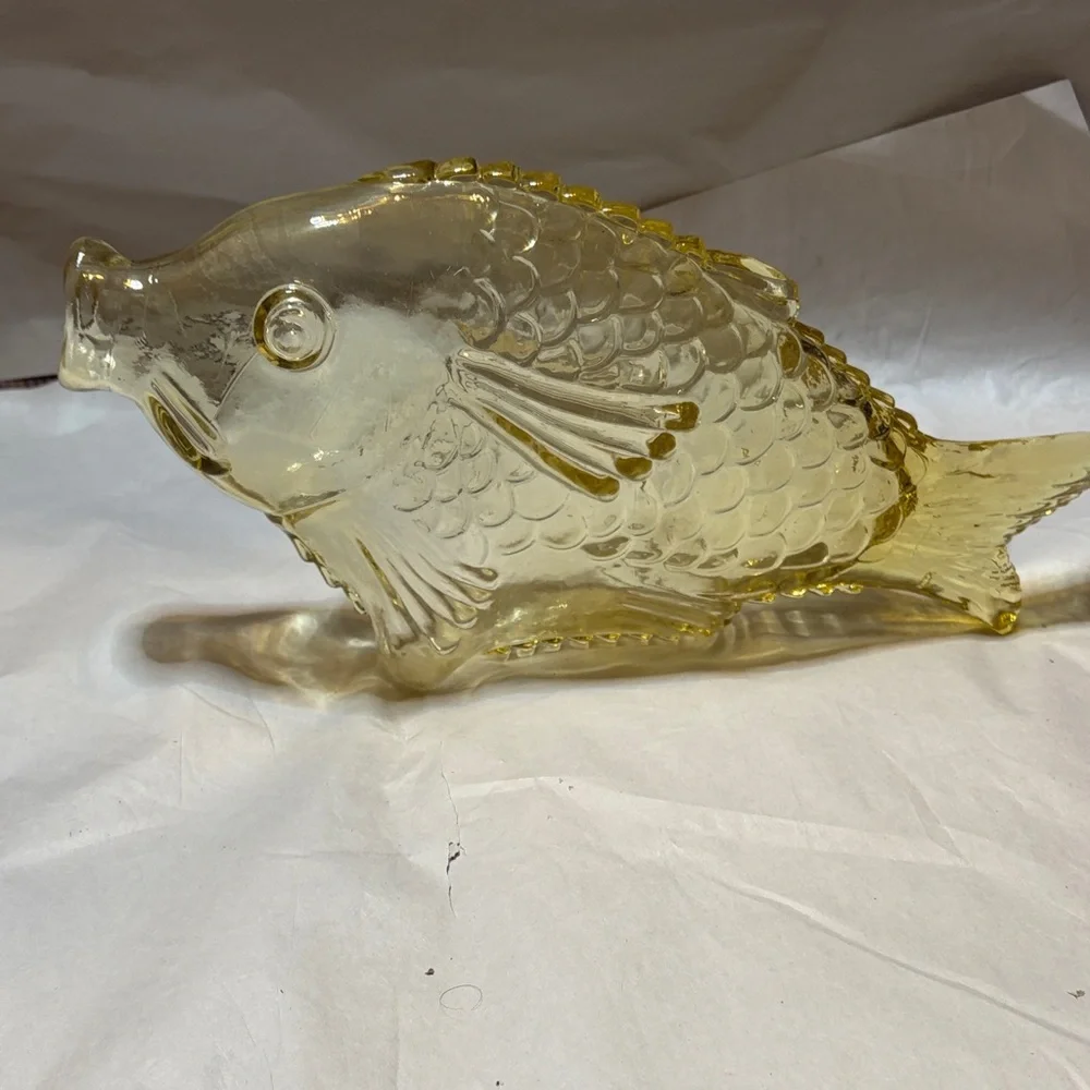 Yellow Glass Fish Decanter